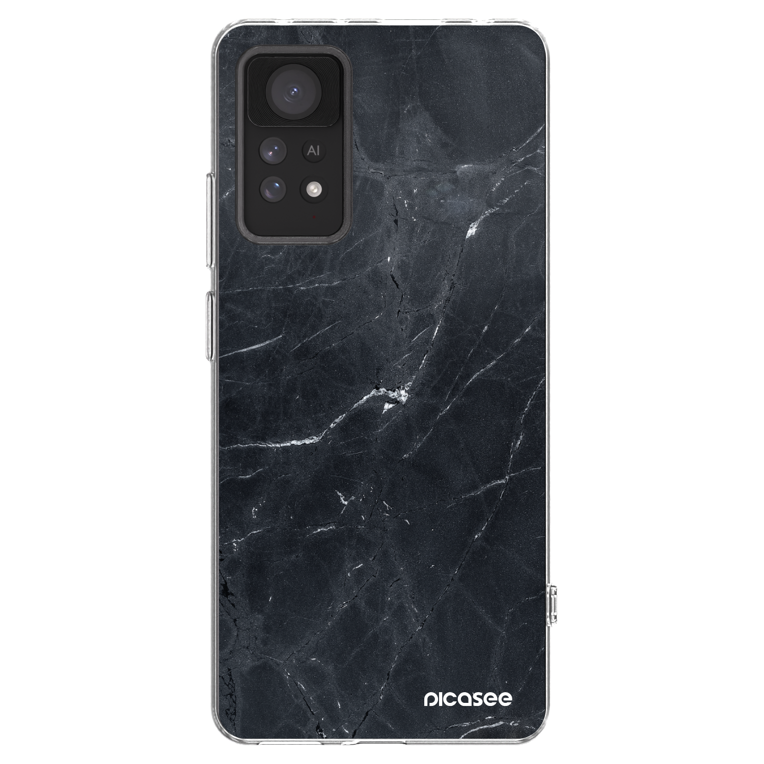 Picasee Xiaomi Redmi Note 11 Pro Hülle - Transparentes Silikon - Black marble