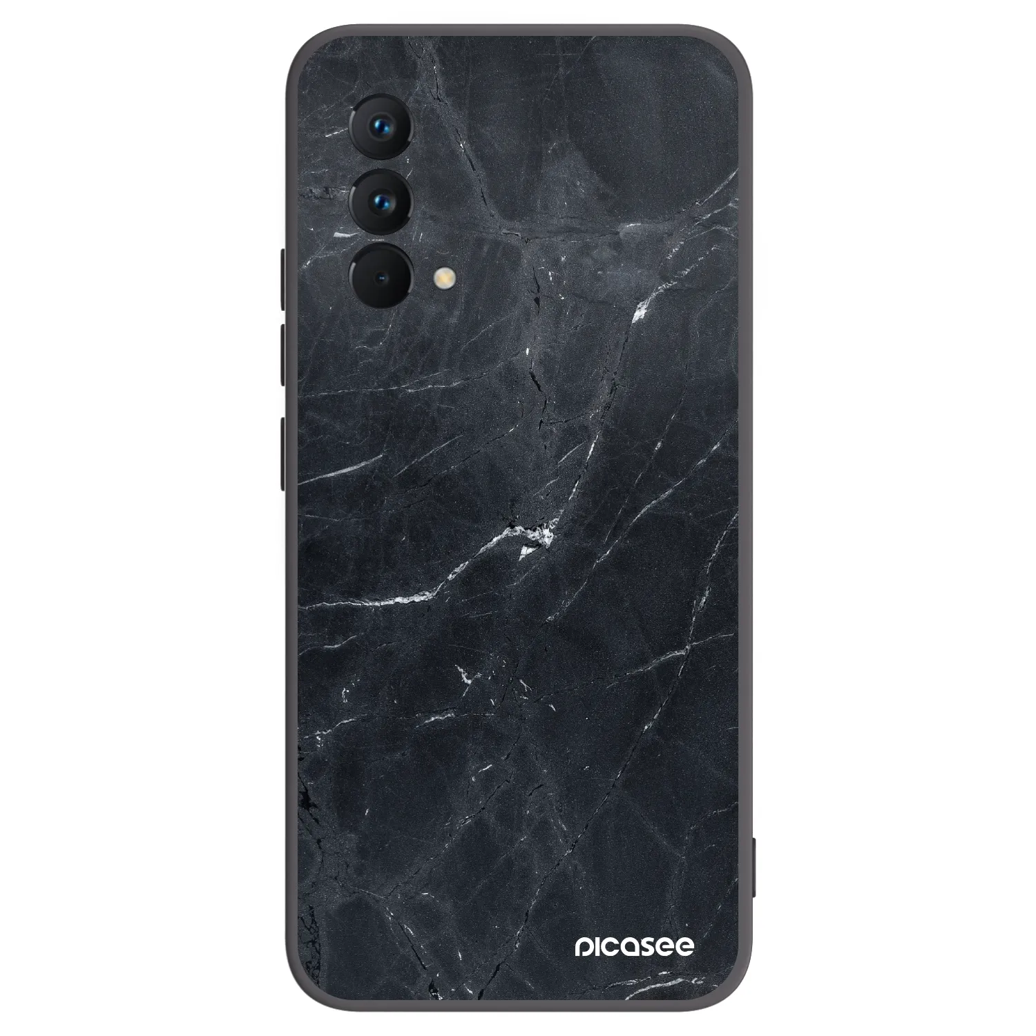 Picasee Realme GT Master Edition 5G Hülle - Schwarzes Silikon - Black marble
