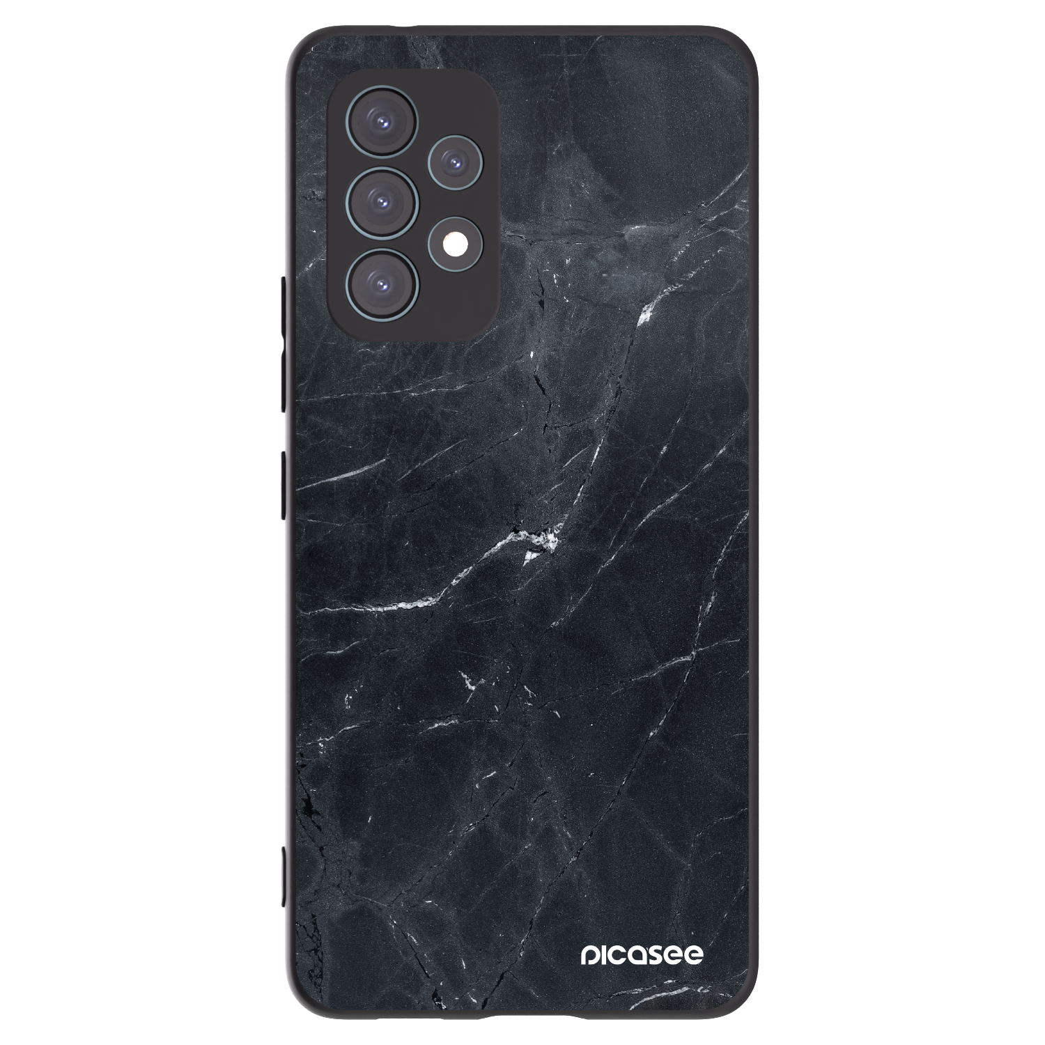 Picasee Samsung Galaxy A53 5G A536 Hülle - Schwarzes Silikon - Black marble
