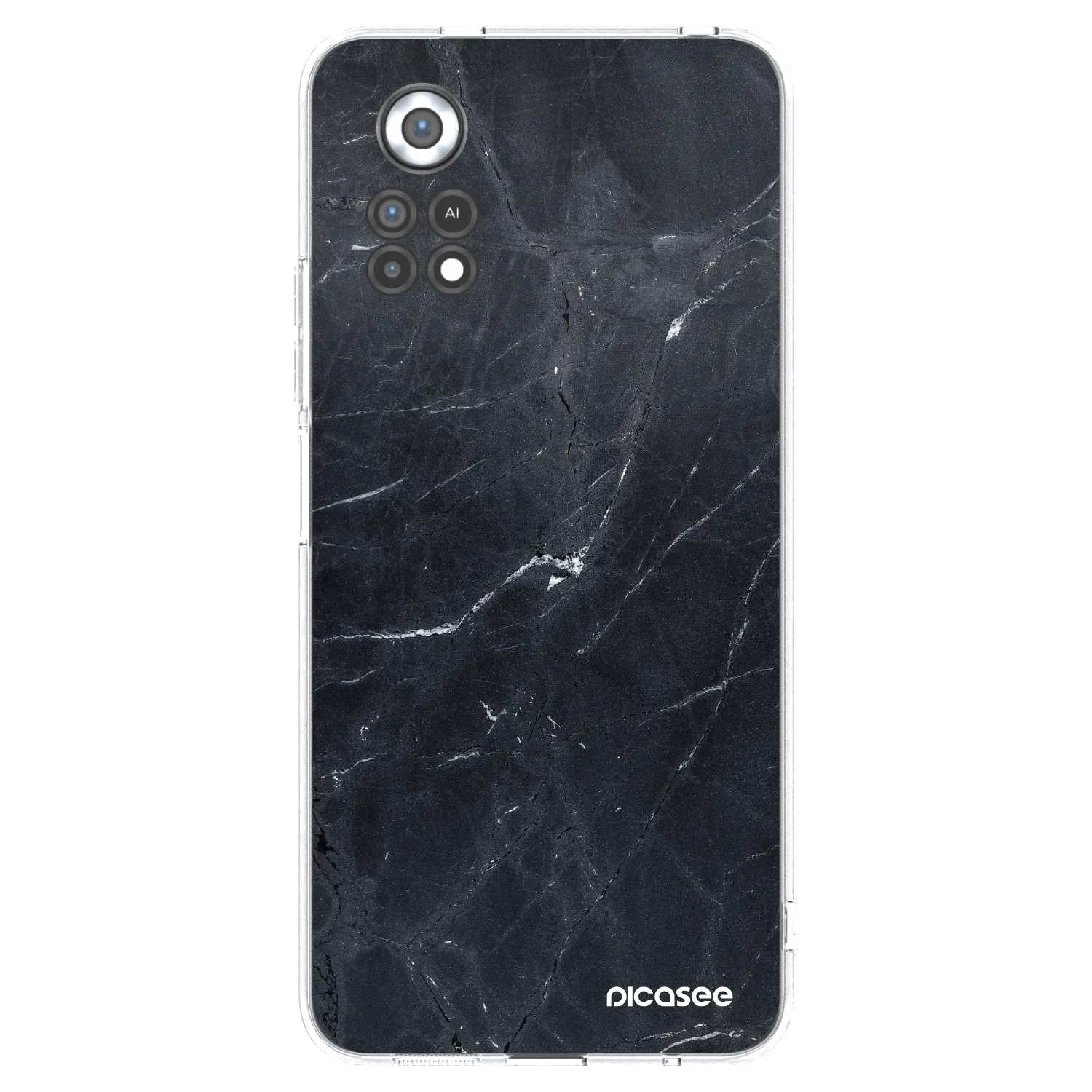 Picasee Xiaomi Poco X4 Pro 5G Hülle - Transparentes Silikon - Black marble