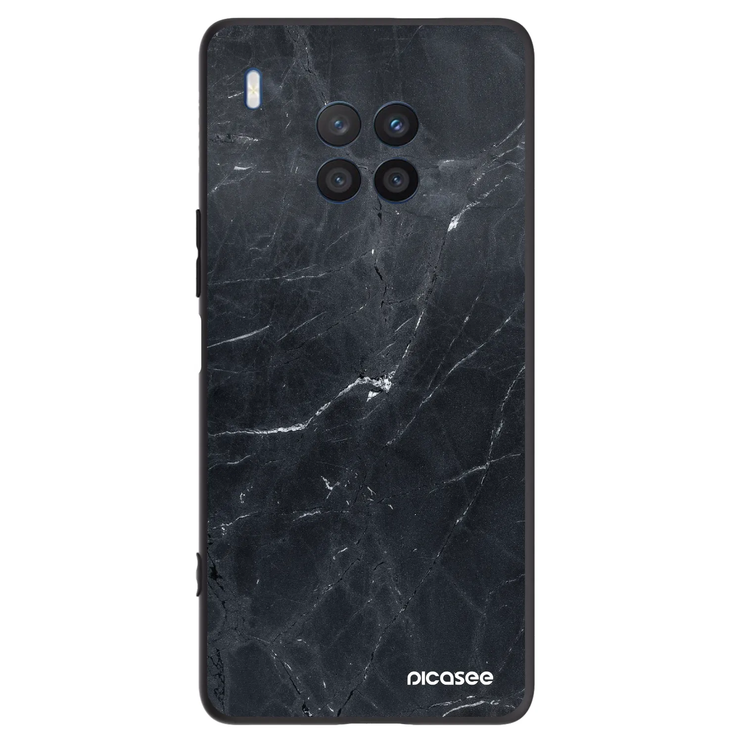 Picasee Honor 50 Lite Hülle - Schwarzes Silikon - Black marble