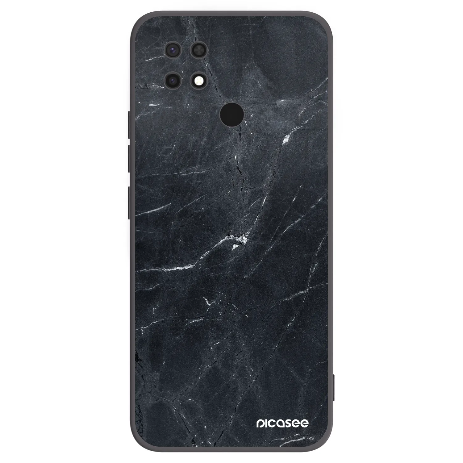 Picasee Xiaomi Redmi 10C Hülle - Schwarzes Silikon - Black marble