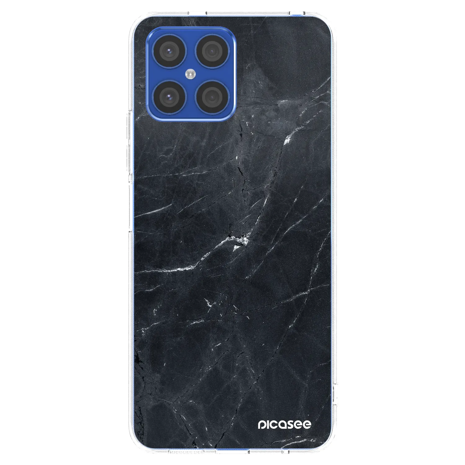 Picasee Honor X8 4G Hülle - Transparentes Silikon - Black marble