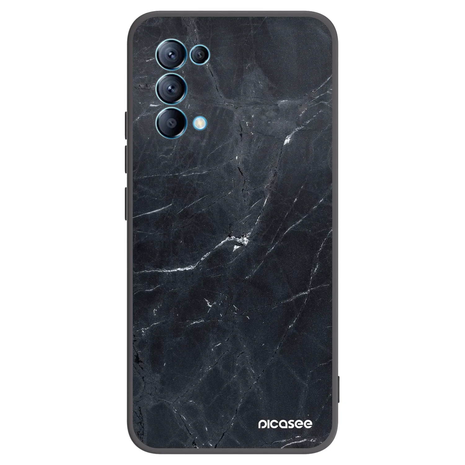 Picasee OPPO Reno 5 5G Hülle - Schwarzes Silikon - Black marble
