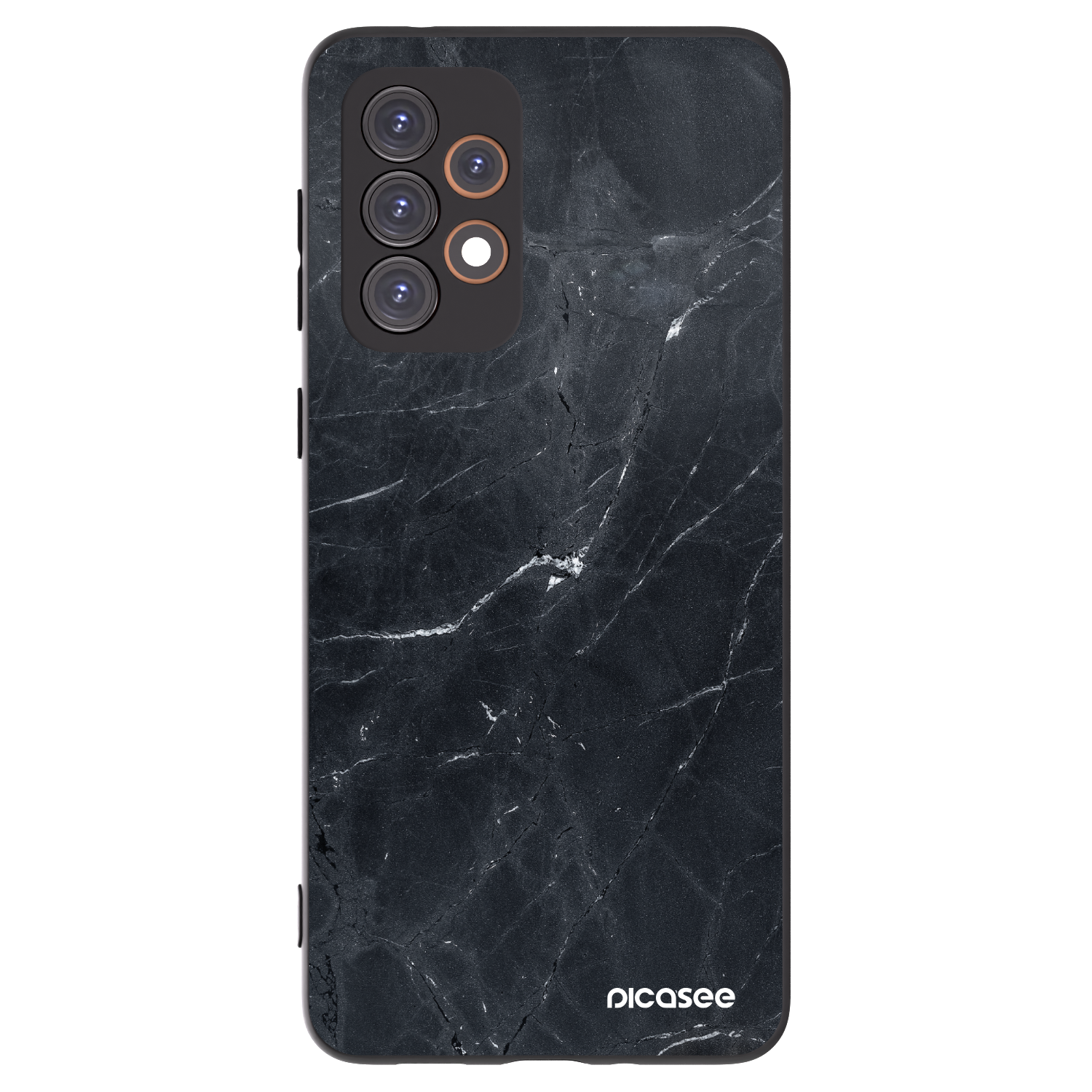 Picasee Samsung Galaxy A33 5G A336 Hülle - Schwarzes Silikon - Black marble