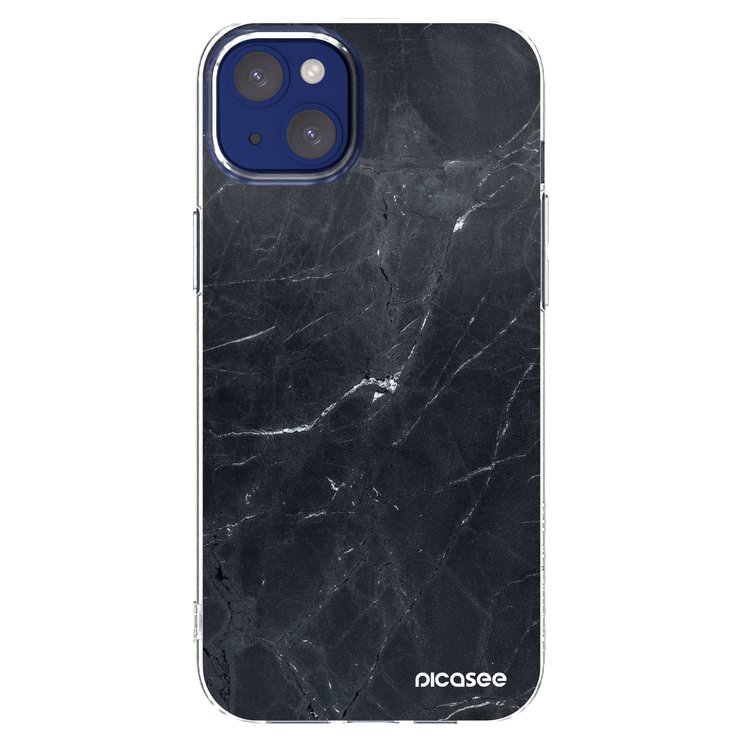 Picasee Apple iPhone 14 Plus Hülle - Transparentes Silikon - Black marble