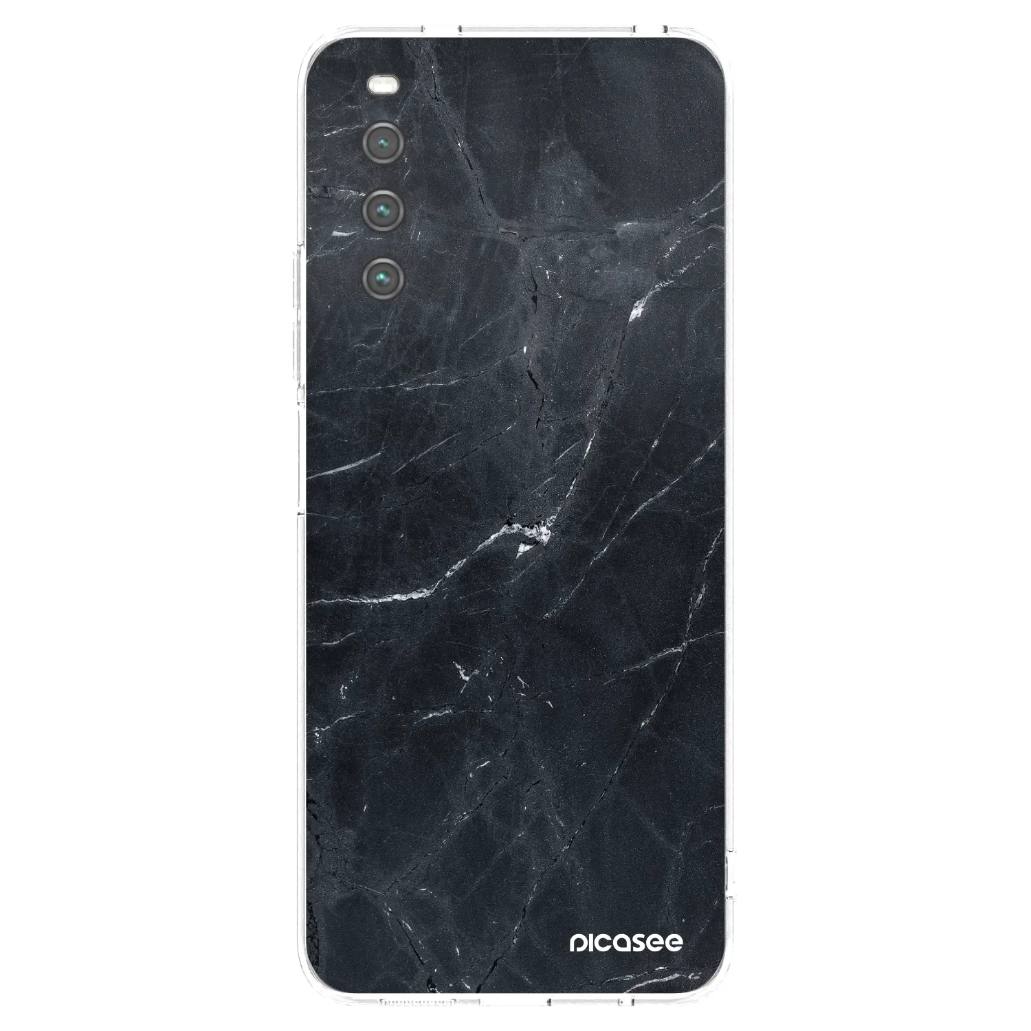 Picasee Sony Xperia 10 IV 5G Hülle - Transparentes Silikon - Black marble