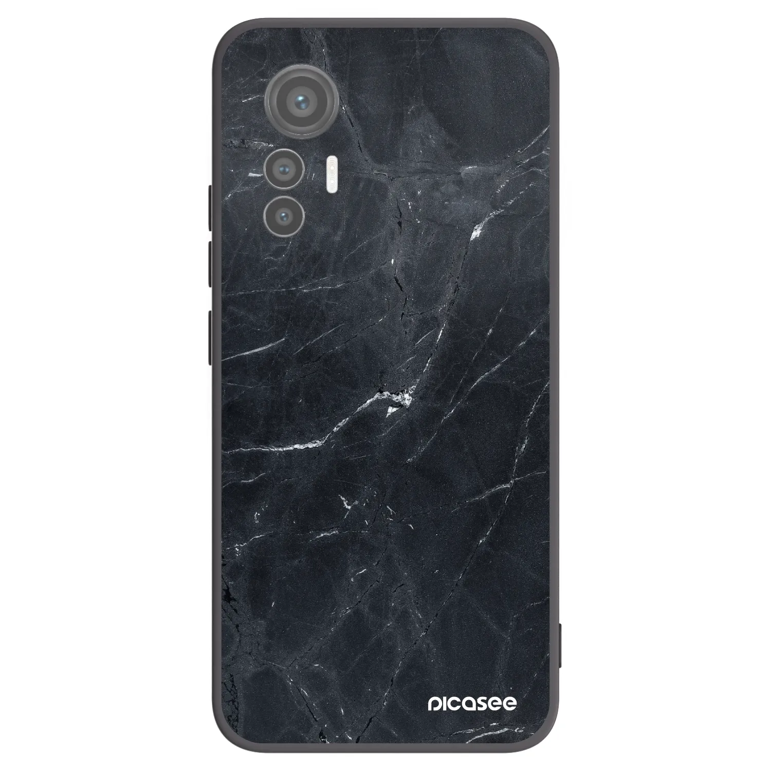 Picasee Xiaomi 12 Lite Hülle - Schwarzes Silikon - Black marble