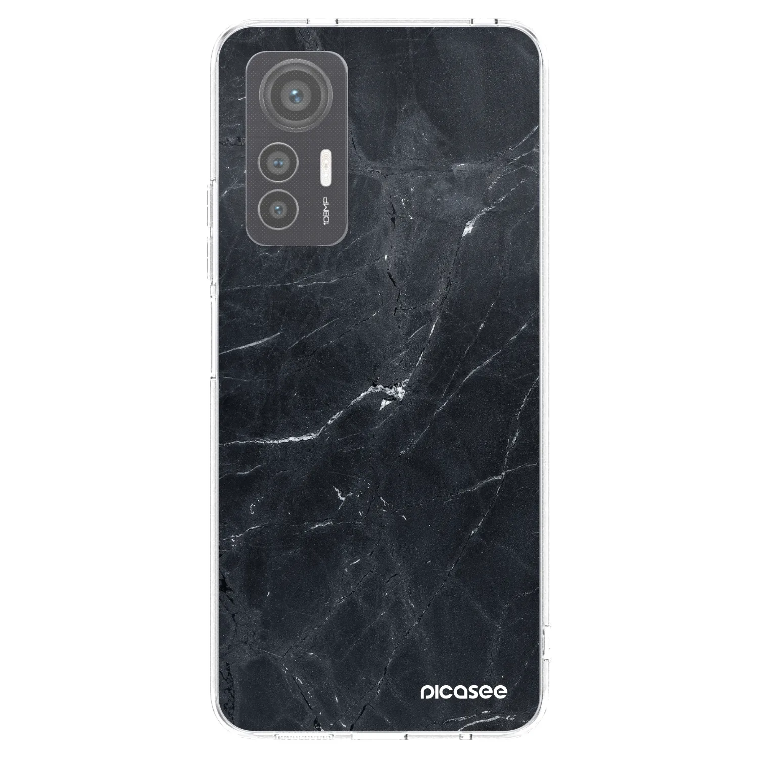Picasee Xiaomi 12 Lite Hülle - Transparentes Silikon - Black marble