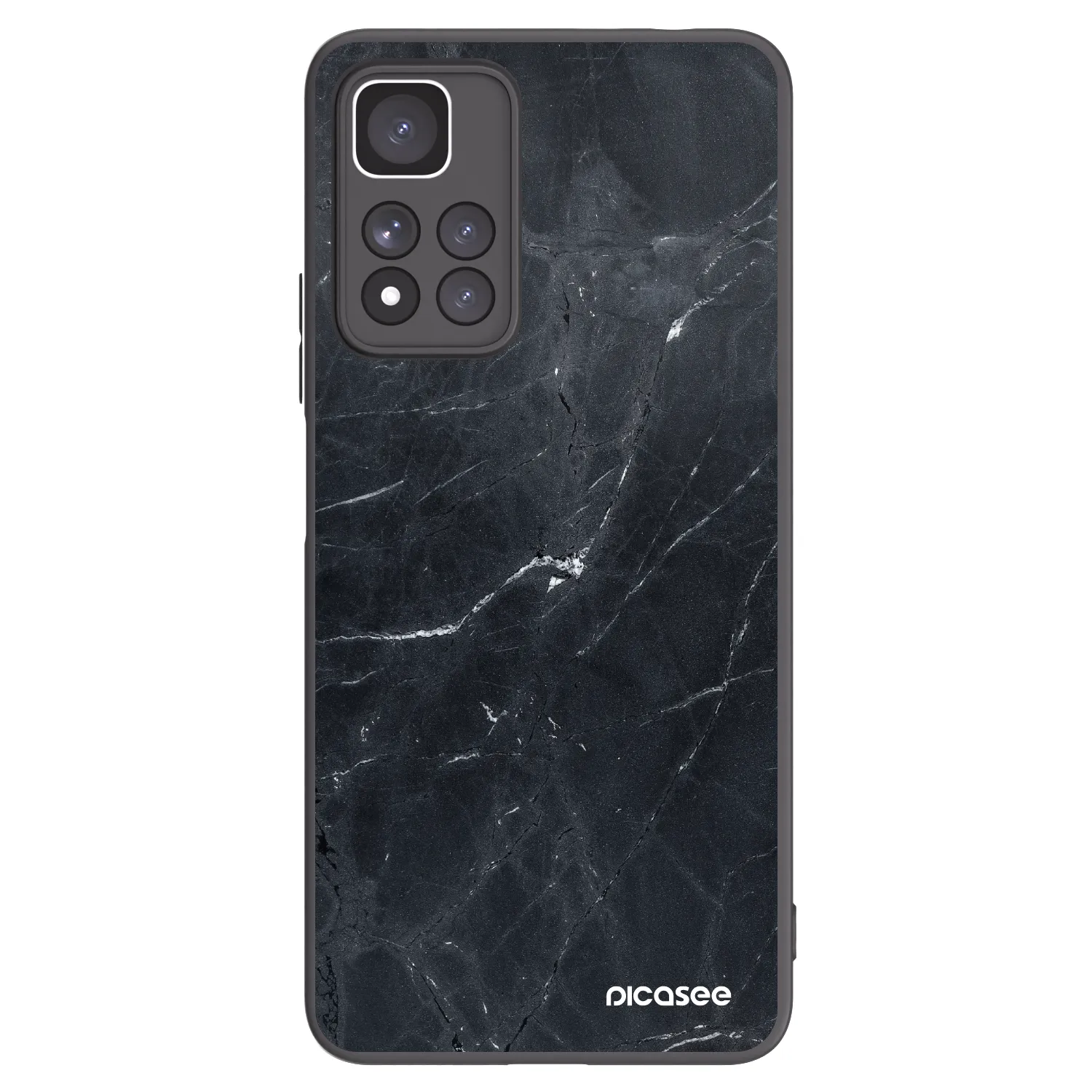 Picasee Xiaomi Redmi Note 11 Pro+ 5G Hülle - Schwarzes Silikon - Black marble