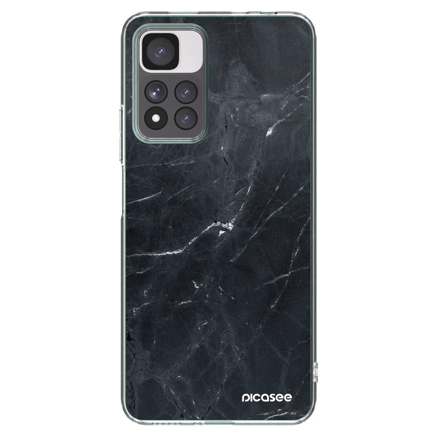 Picasee Xiaomi Redmi Note 11 Pro+ 5G Hülle - Transparentes Silikon - Black marble