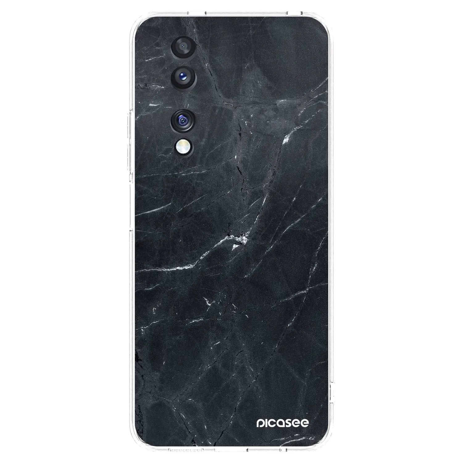 Picasee Honor 70 Hülle - Transparentes Silikon - Black marble