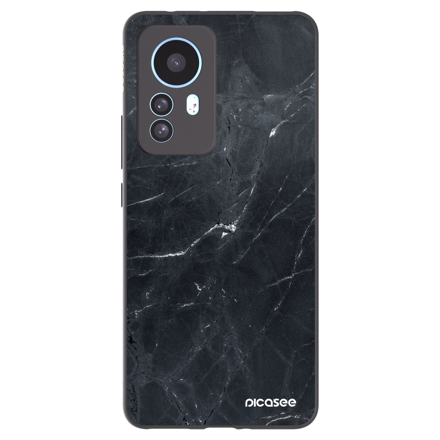 Picasee Xiaomi 12T Pro Hülle - Schwarzes Silikon - Black marble