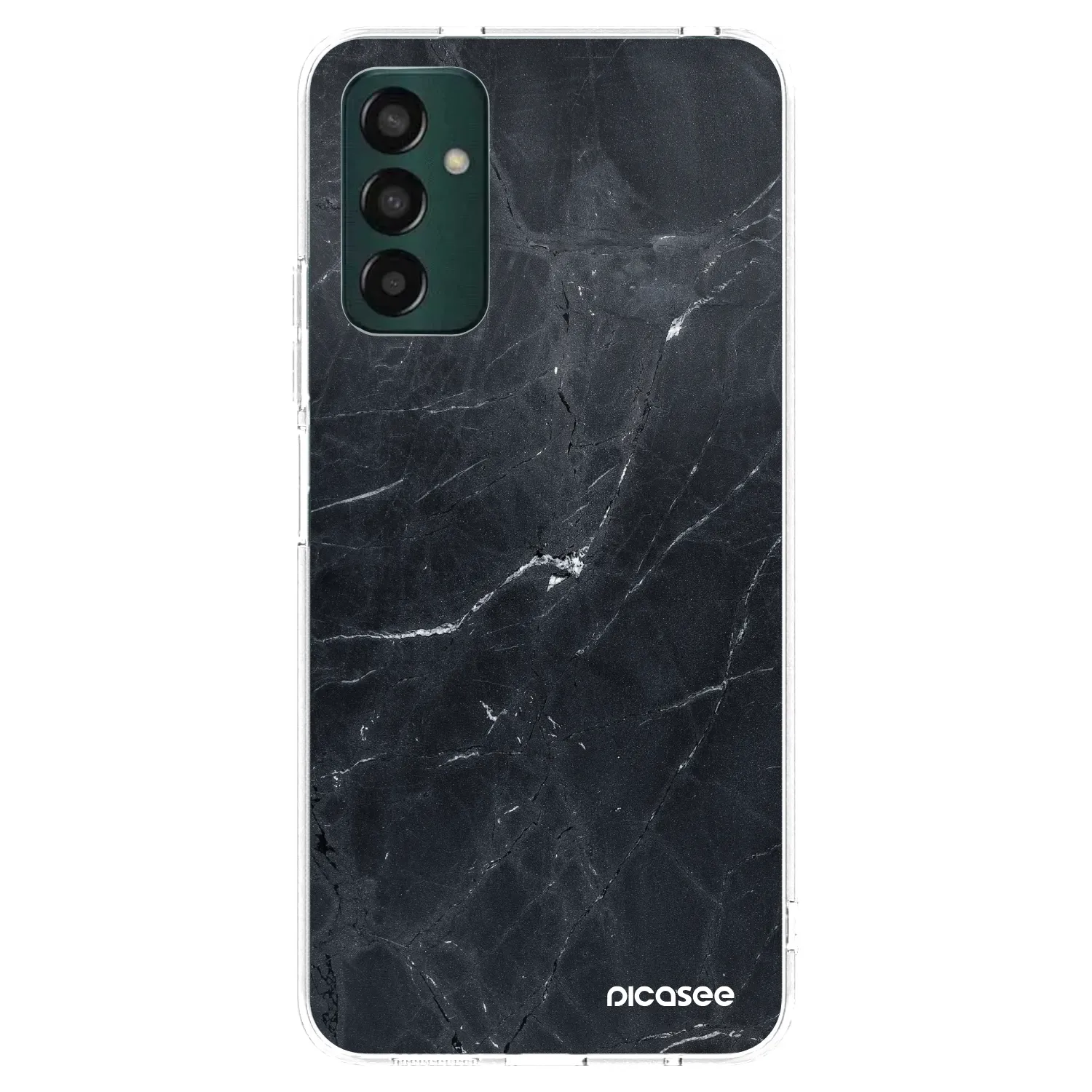 Picasee Samsung Galaxy M23 5G Hülle - Transparentes Silikon - Black marble