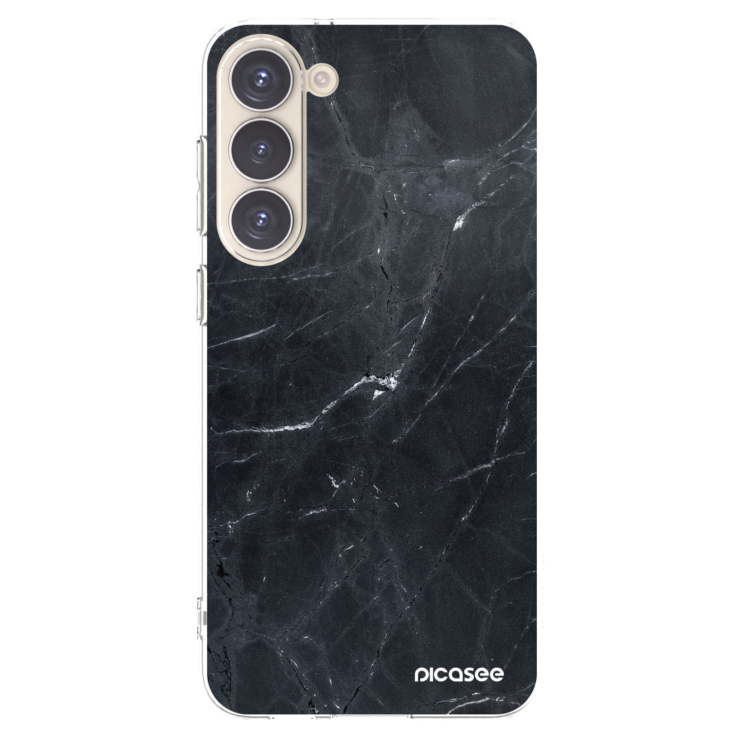 Picasee Samsung Galaxy S23+ 5G Hülle - Transparentes Silikon - Black marble