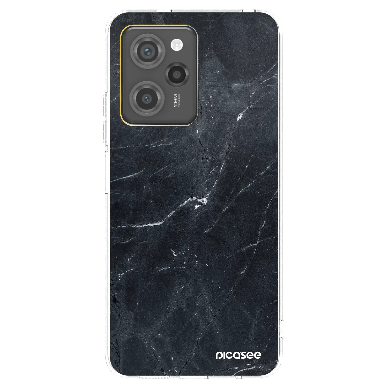 Picasee Xiaomi Poco X5 Pro Hülle - Schwarzes Silikon - Black marble