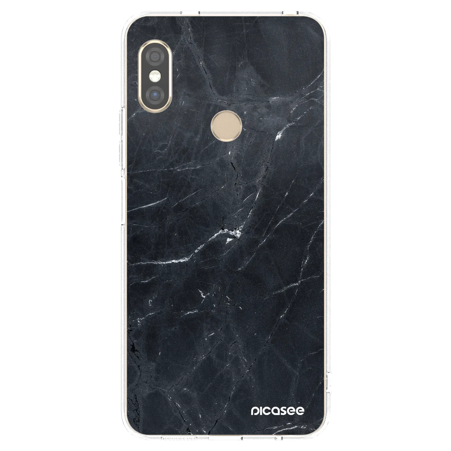 Picasee Xiaomi Redmi Note 5 Global Hülle - Transparentes Silikon - Black marble