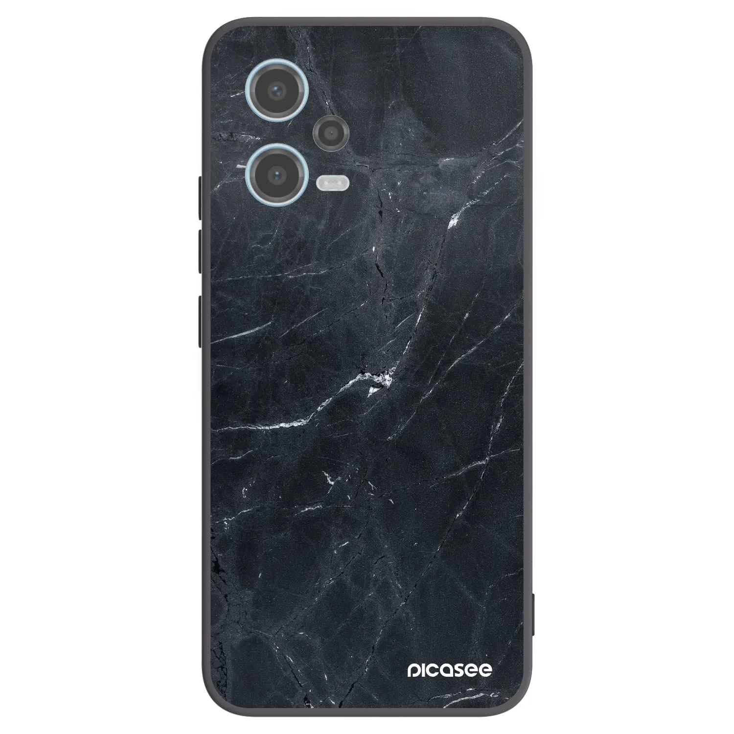 Picasee Xiaomi Redmi Note 12 5G Hülle - Schwarzes Silikon - Black marble