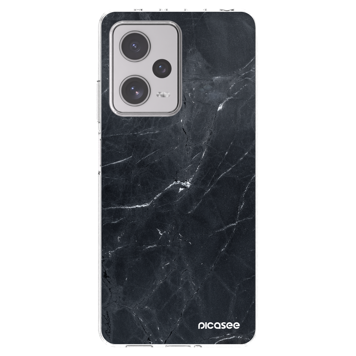 Picasee Xiaomi Redmi Note 12 Pro+ 5G Hülle - Transparentes Silikon - Black marble