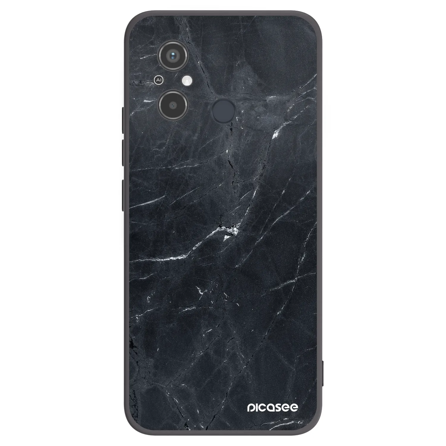 Picasee Xiaomi Redmi 12C Hülle - Schwarzes Silikon - Black marble