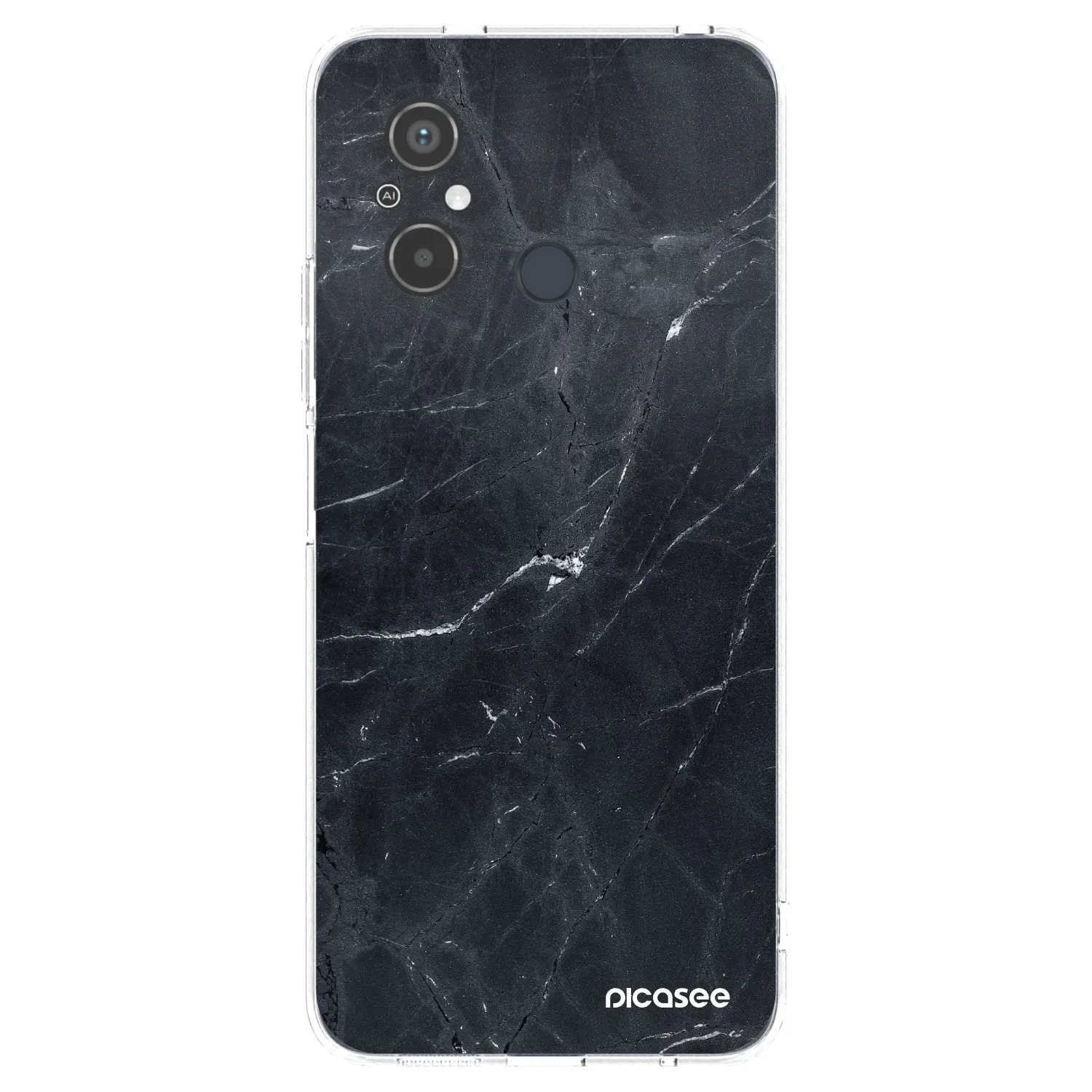 Picasee Xiaomi Redmi 12C Hülle - Transparentes Silikon - Black marble