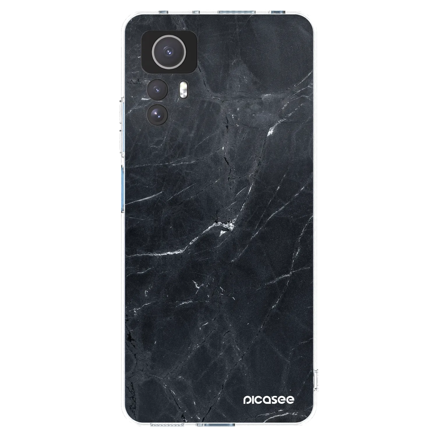Picasee Xiaomi Redmi Note 12S Hülle - Transparentes Silikon - Black marble