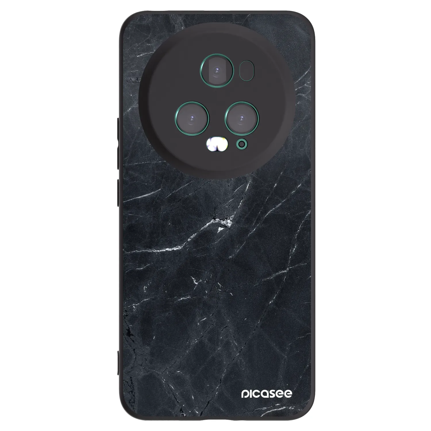 Picasee Honor Magic5 Pro Hülle - Schwarzes Silikon - Black marble