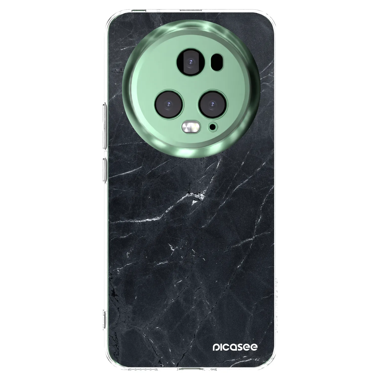 Picasee Honor Magic5 Pro Hülle - Transparentes Silikon - Black marble