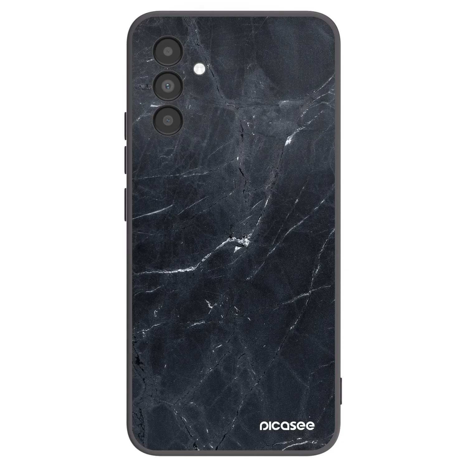 Picasee Samsung Galaxy A04s A047F Hülle - Schwarzes Silikon - Black marble