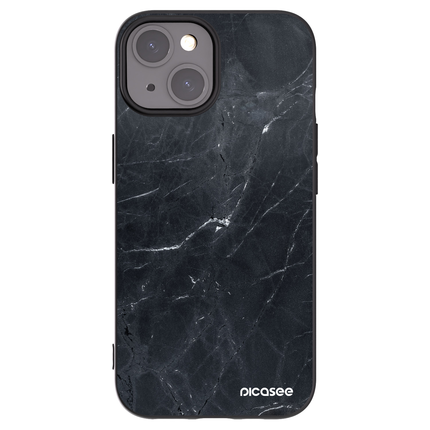 Picasee Apple iPhone 15 Hülle - Schwarzes Silikon - Black marble