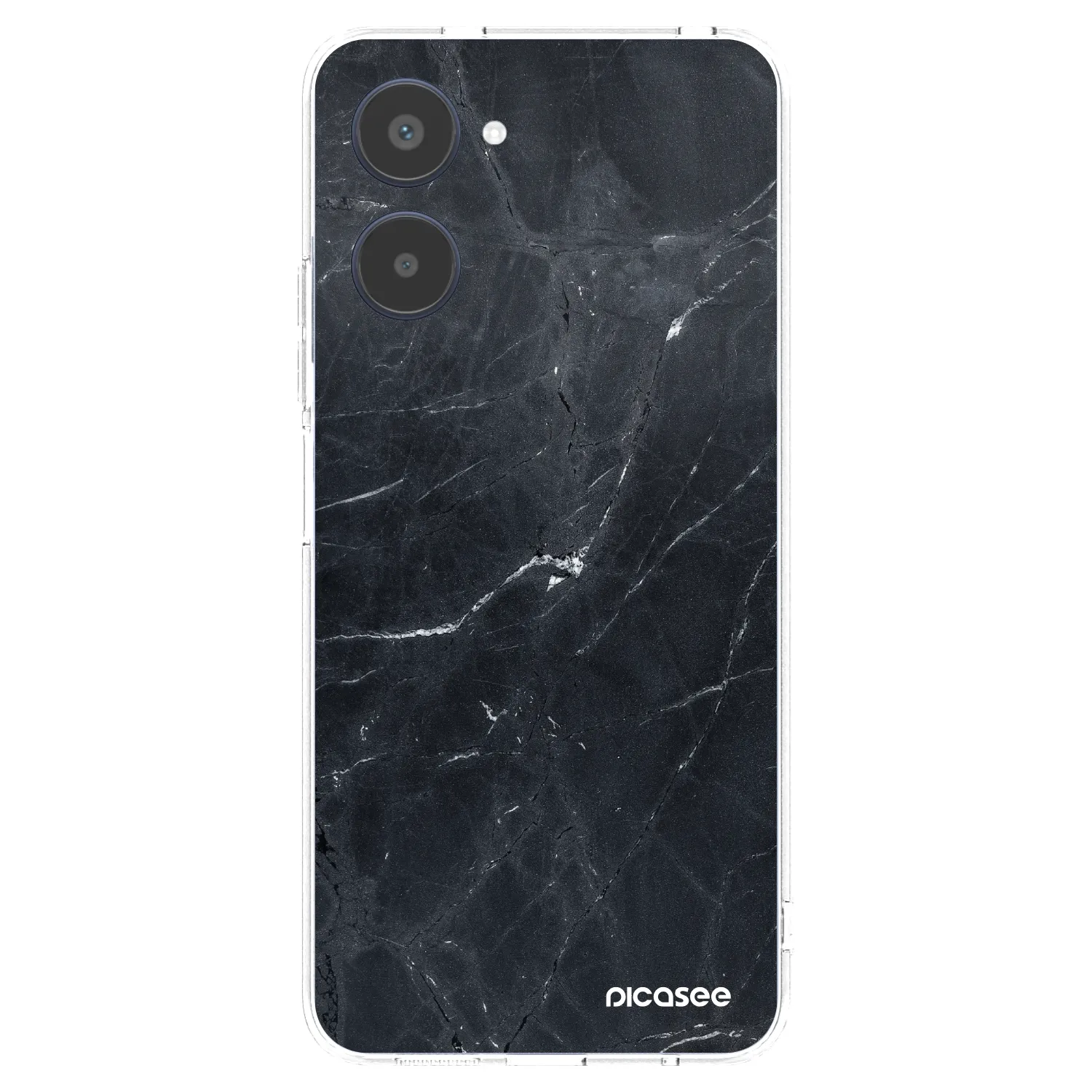 Picasee Realme 10 4G Hülle - Transparentes Silikon - Black marble