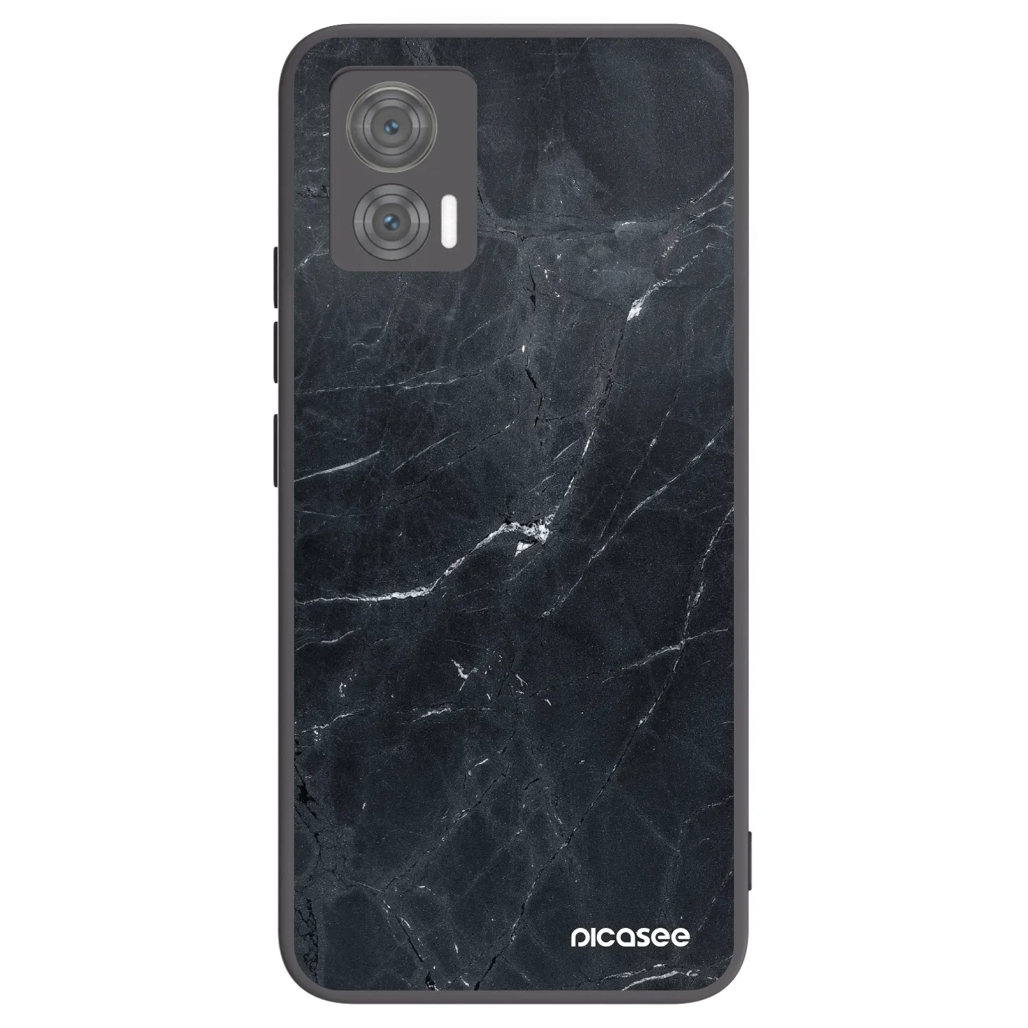 Picasee Motorola Edge 30 Neo Hülle - Schwarzes Silikon - Black marble