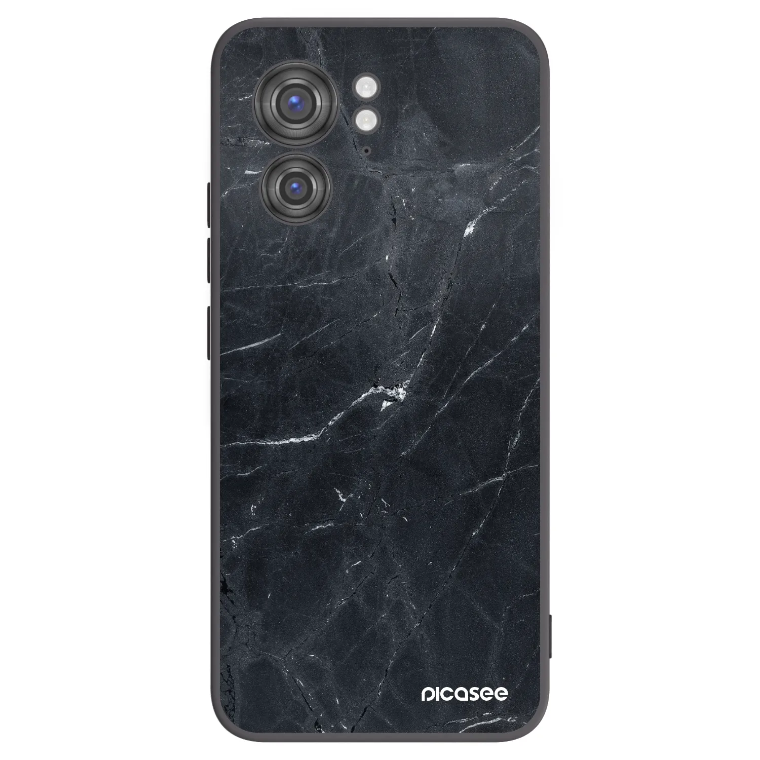 Picasee Motorola Edge 40 Hülle - Schwarzes Silikon - Black marble