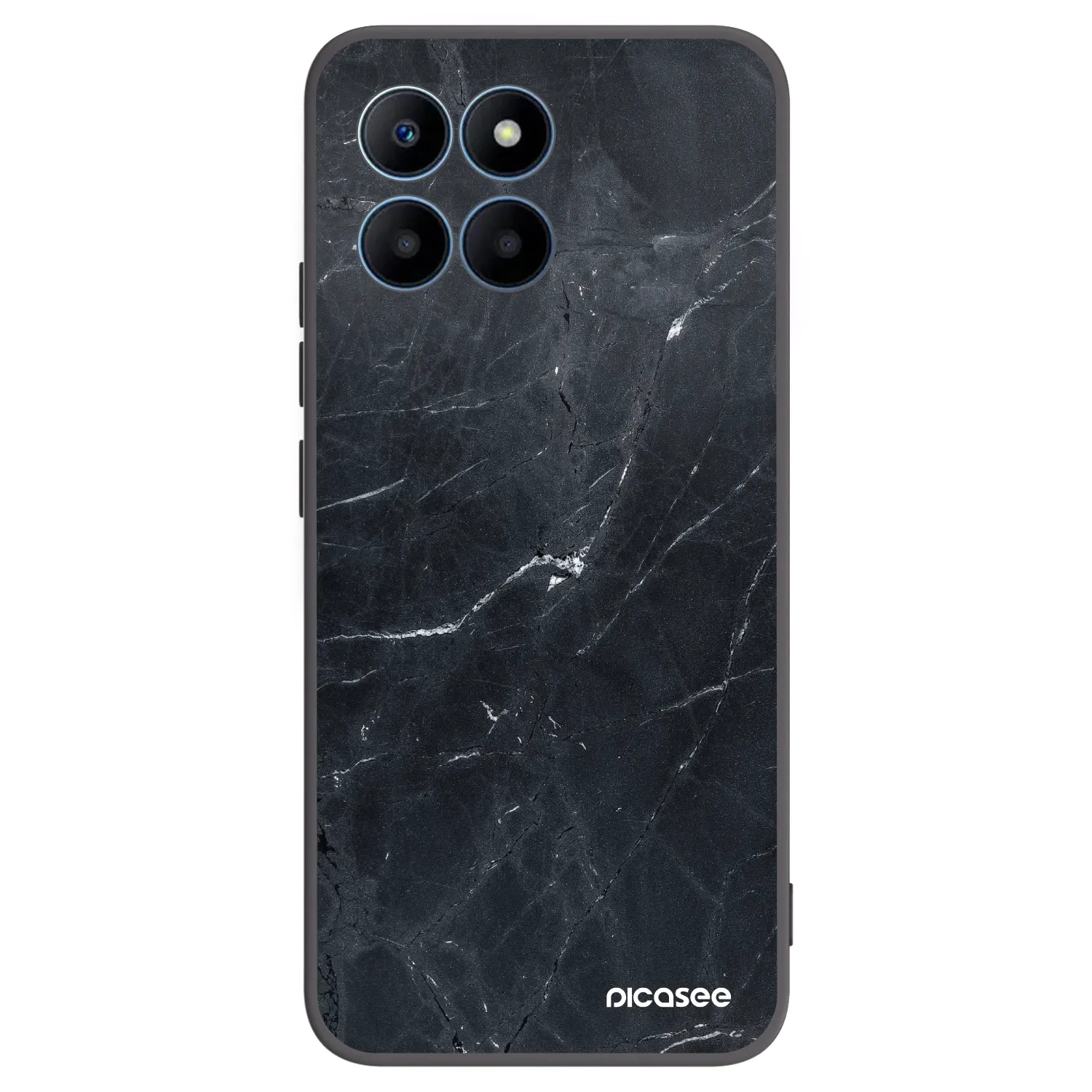 Picasee Honor 70 Lite Hülle - Schwarzes Silikon - Black marble