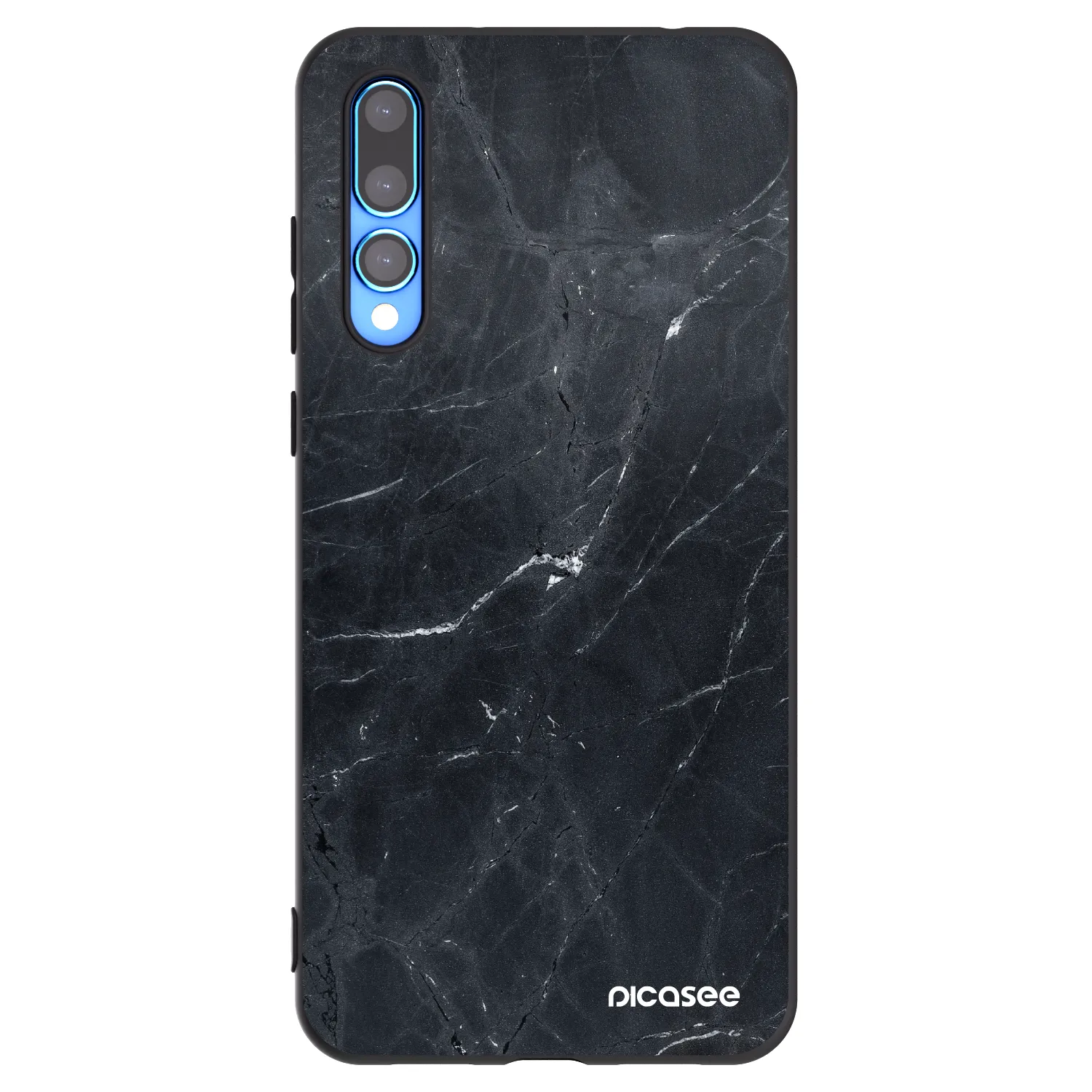 Picasee Huawei P20 Pro Hülle - Schwarzes Silikon - Black marble