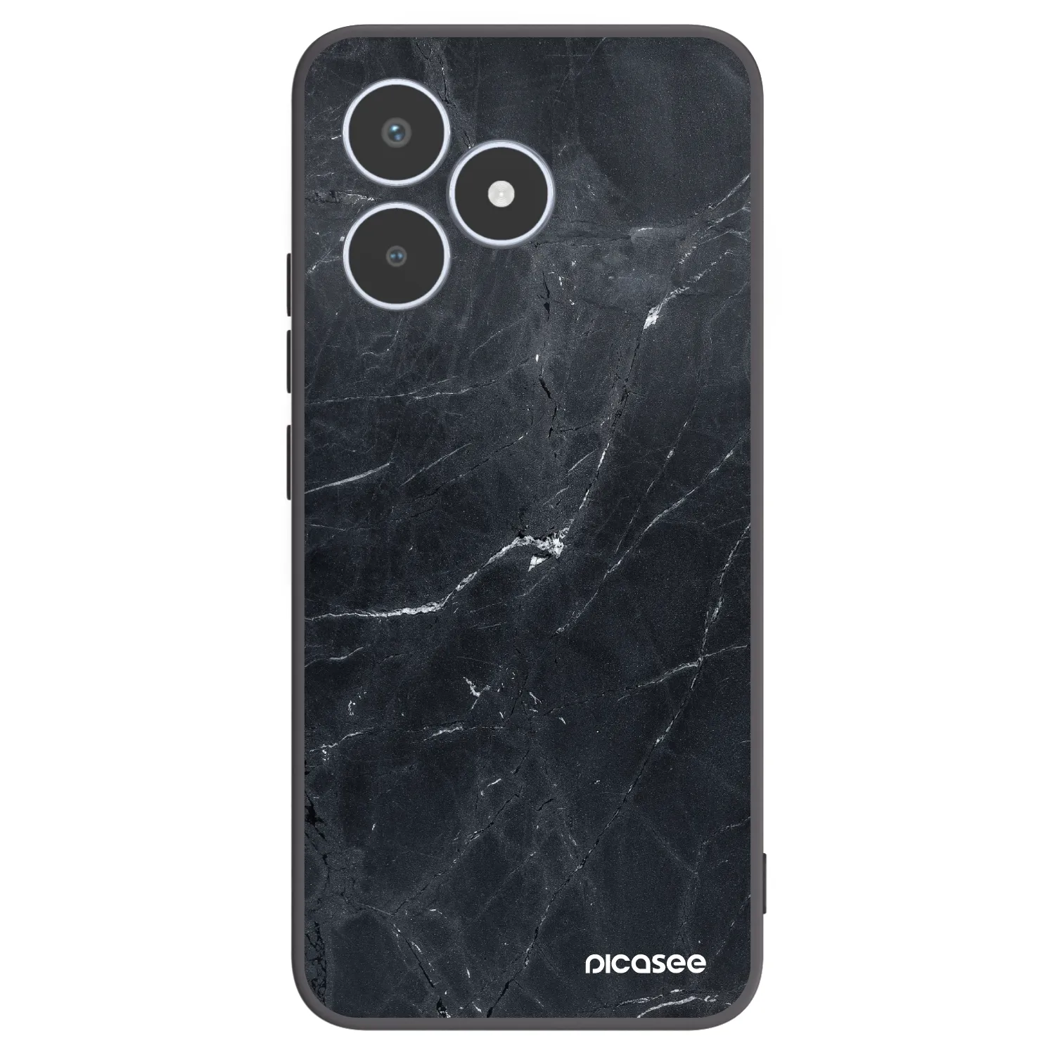 Picasee Realme C53 Hülle - Schwarzes Silikon - Black marble
