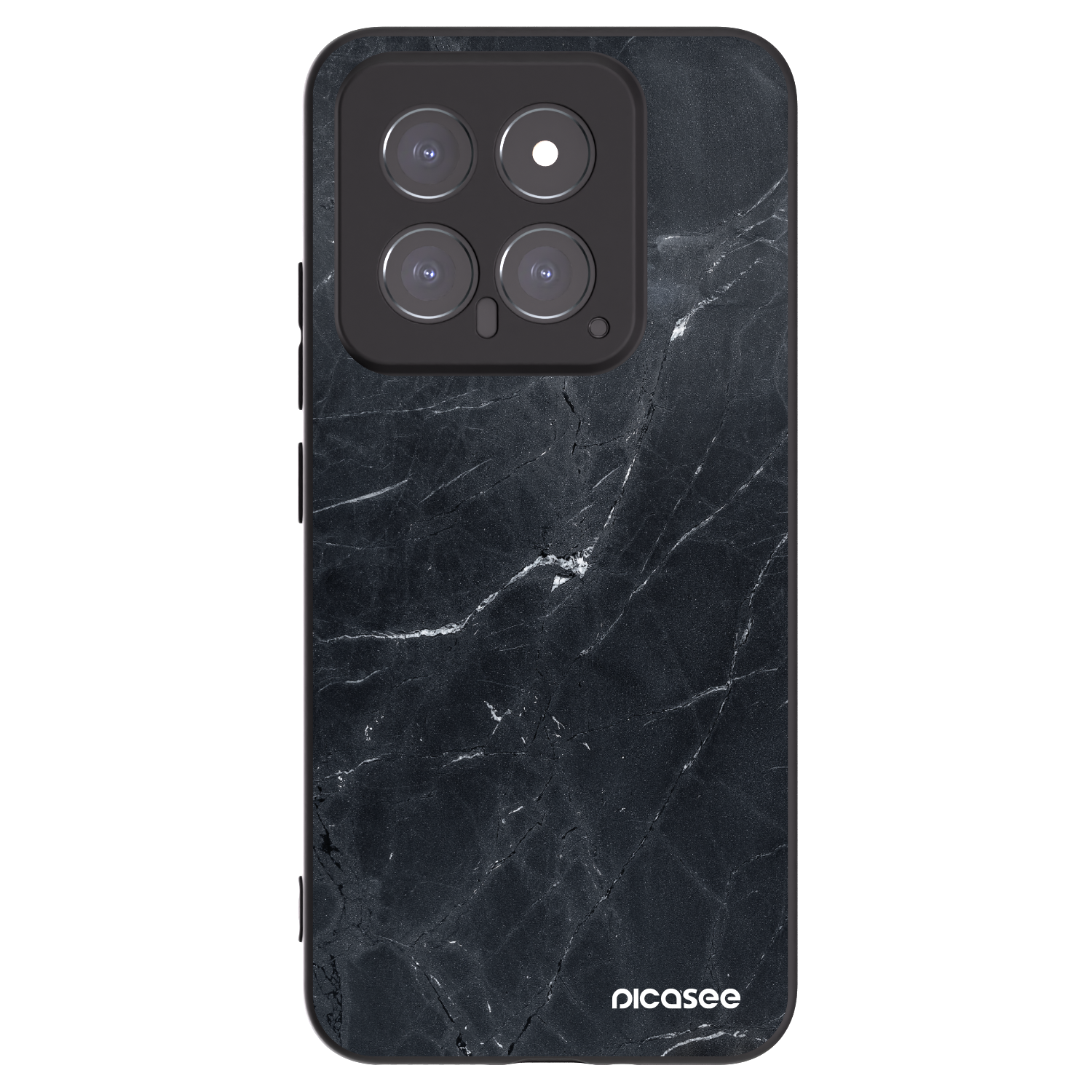 Picasee Xiaomi 14 Hülle - Schwarzes Silikon - Black marble