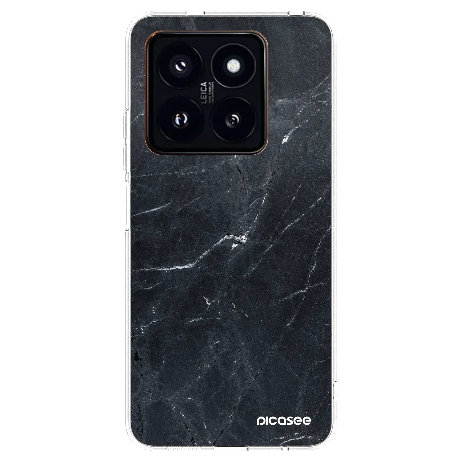 Picasee Xiaomi 14 Pro Hülle - Transparentes Silikon - Black marble