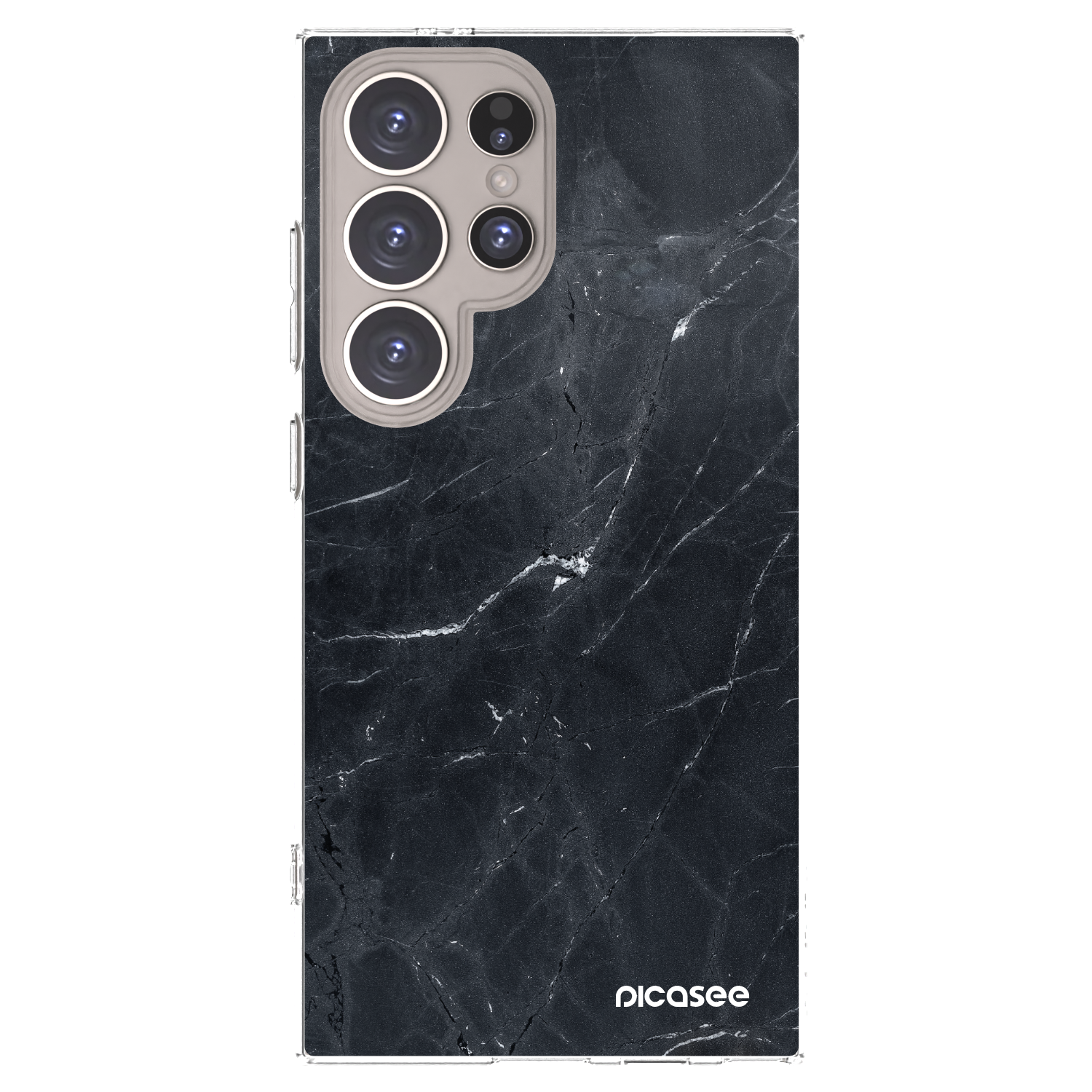 Picasee Samsung Galaxy S24 Ultra S928B 5G Hülle - Transparentes Silikon - Black marble