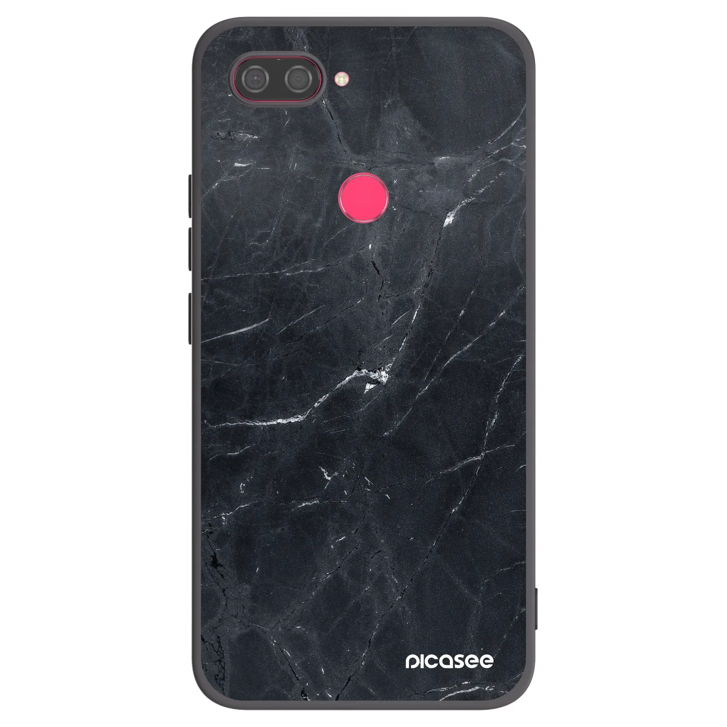 Picasee Xiaomi Mi 8 Lite Hülle - Schwarzes Silikon - Black marble
