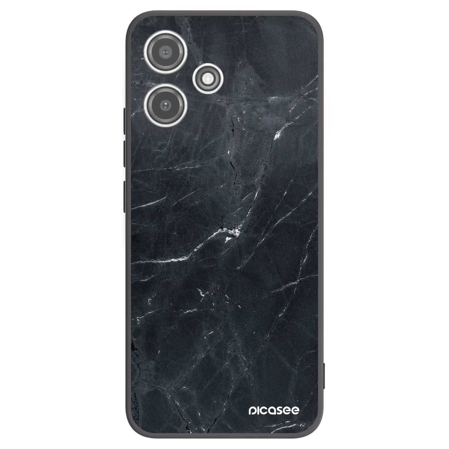 Picasee Xiaomi Redmi 12 5G Hülle - Schwarzes Silikon - Black marble