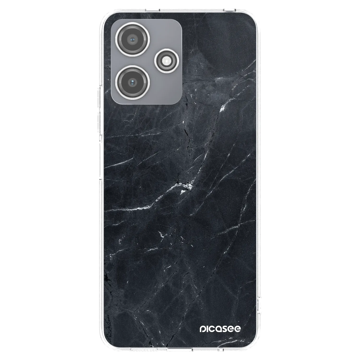 Picasee Xiaomi Redmi 12 5G Hülle - Transparentes Silikon - Black marble