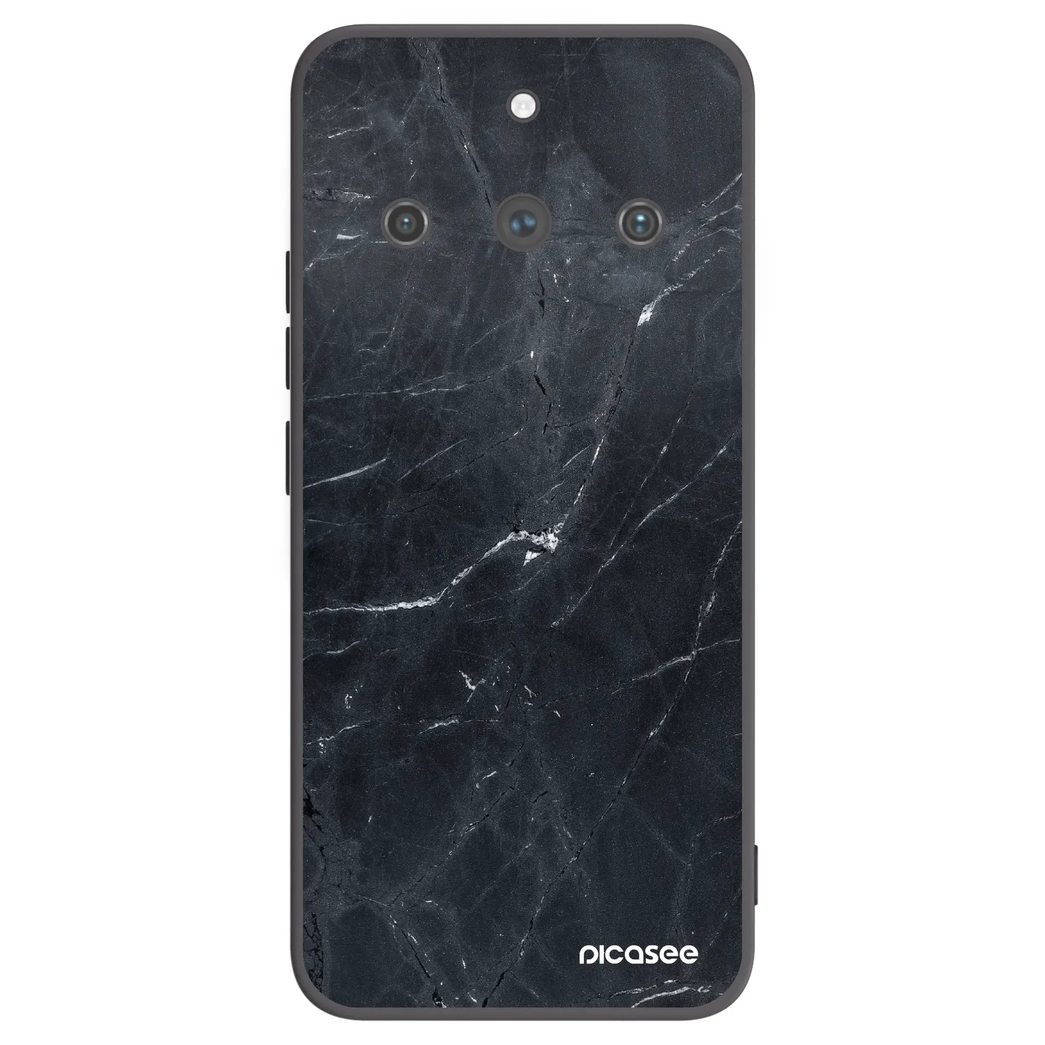 Picasee Realme 11 Pro+ Hülle - Schwarzes Silikon - Black marble