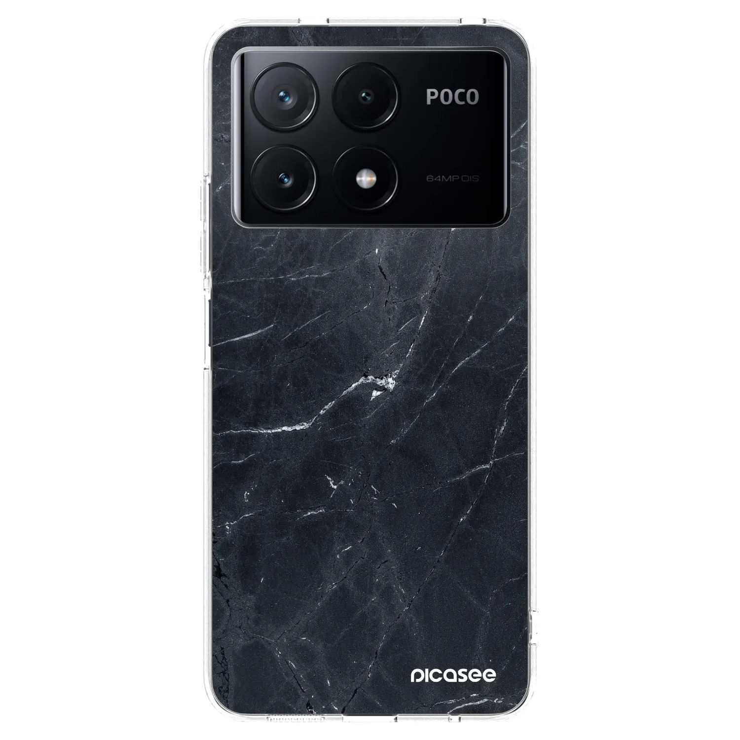 Picasee Xiaomi Poco X6 Pro Hülle - Transparentes Silikon - Black marble