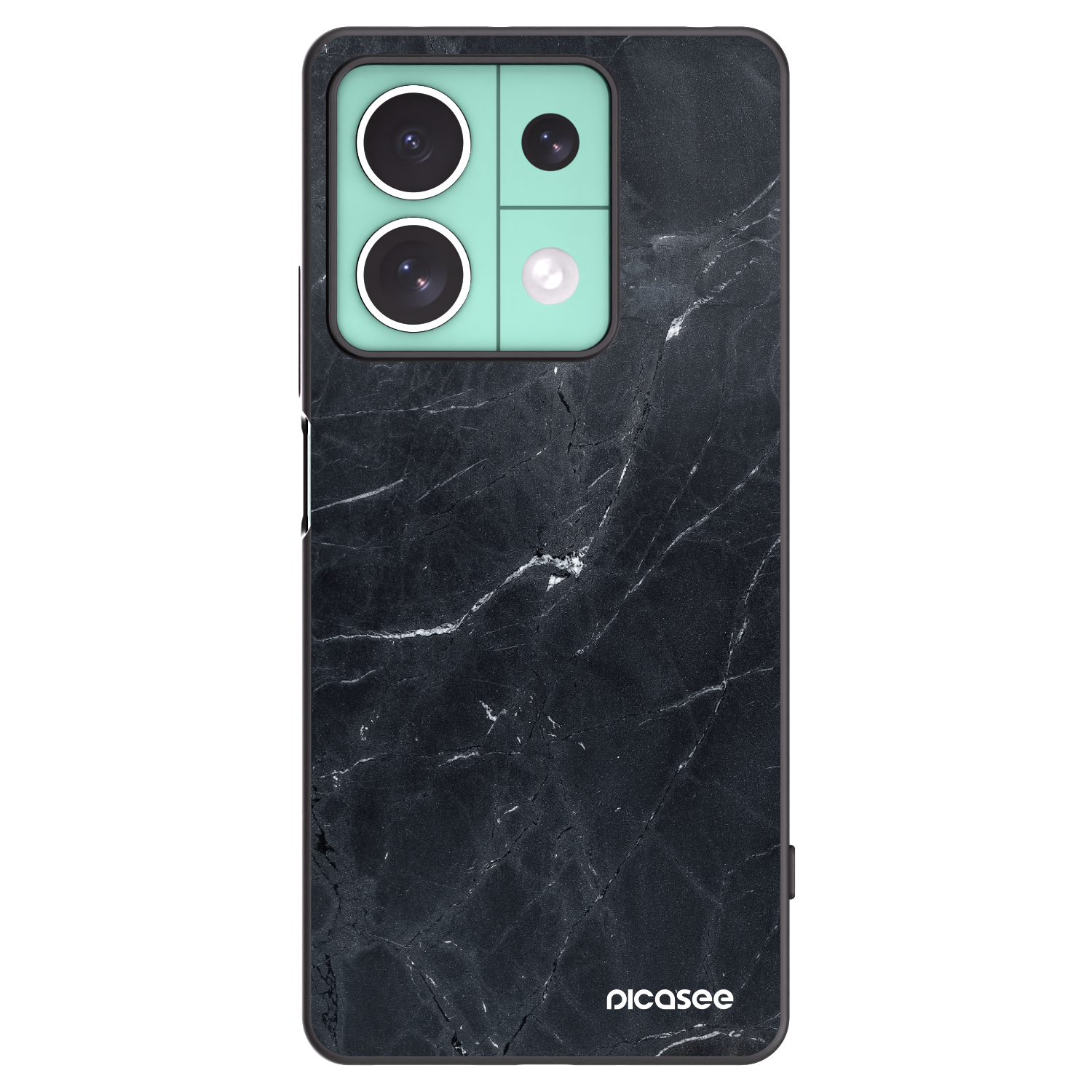 Picasee Xiaomi Redmi Note 13 5G Hülle - Schwarzes Silikon - Black marble