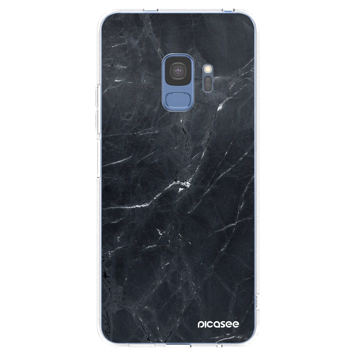 Picasee Samsung Galaxy S9 G960F Hülle - Transparentes Silikon - Black marble