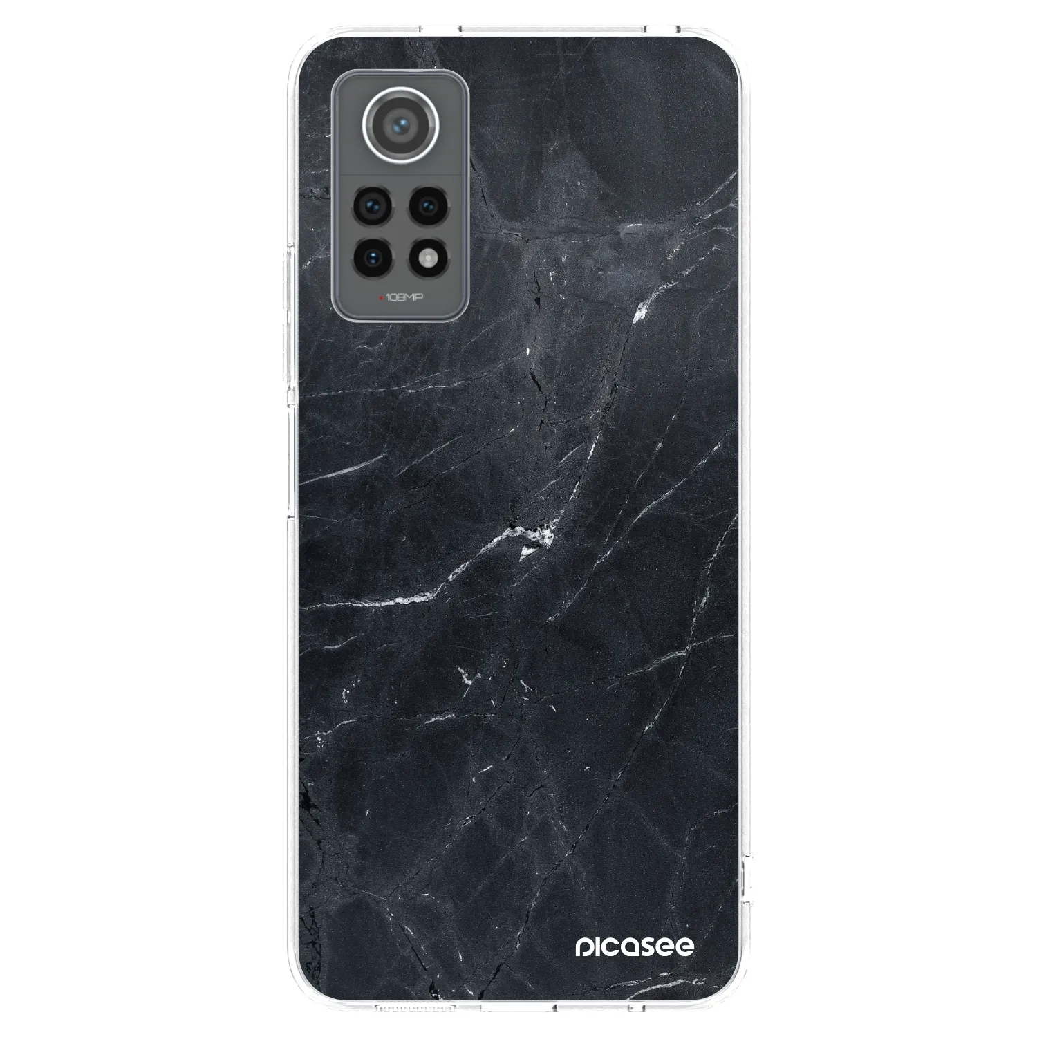 Picasee Xiaomi Redmi Note 12 Pro 4G Hülle - Transparentes Silikon - Black marble