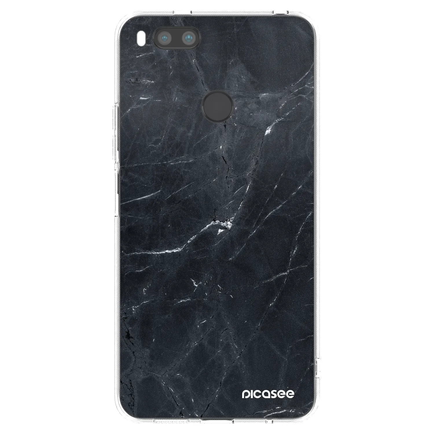 Picasee Xiaomi Mi A1 Global Hülle - Transparentes Silikon - Black marble