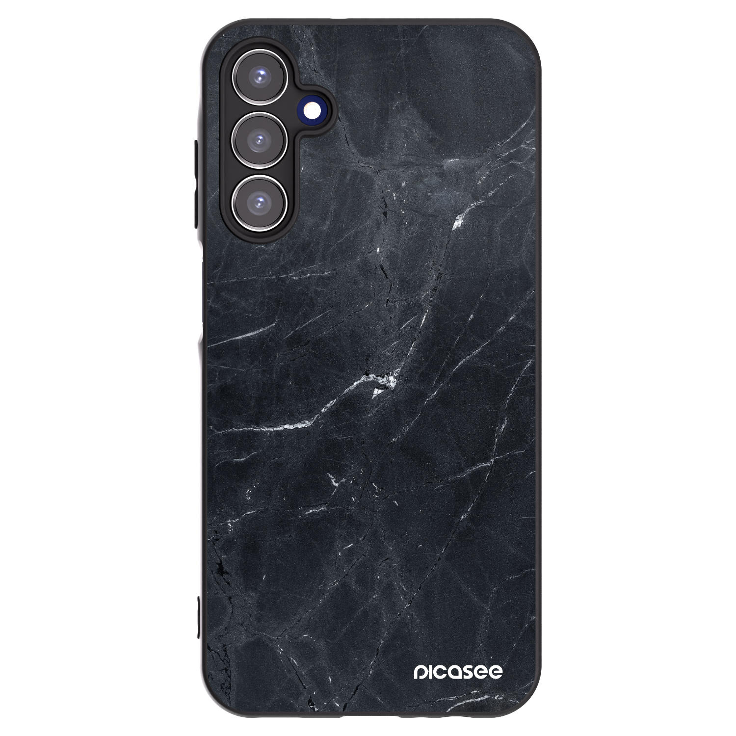 Picasee Samsung Galaxy A15 A156B 5G Hülle - Schwarzes Silikon - Black marble
