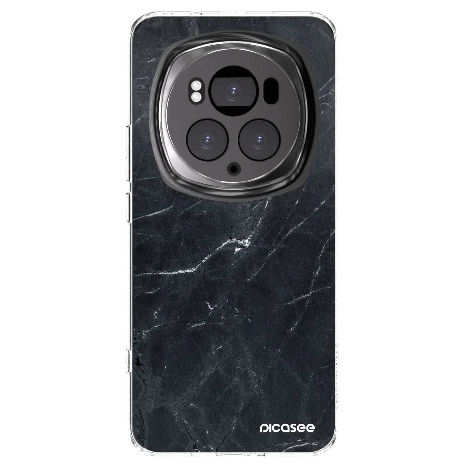 Picasee Honor Magic6 Pro Hülle - Transparentes Silikon - Black marble